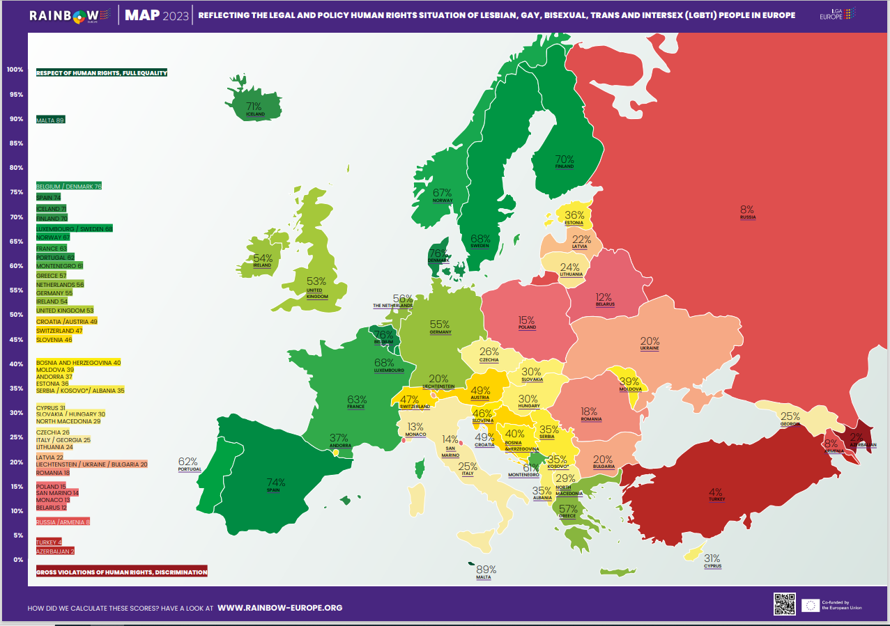 Žemėlapis // Nuotr. ILGA-Europe