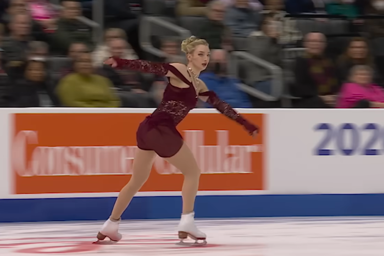 Amber Glenn // Stop kadras iš transliacijos
