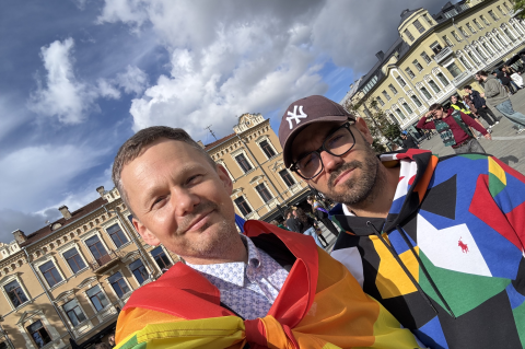 Martynas Norbutas su vyru Mariumi // Nuotr. iš asmeninio archyvo
